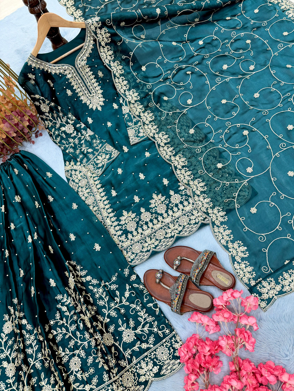 SHAFNUFAB WOMEN'S Art Silk FullStiched