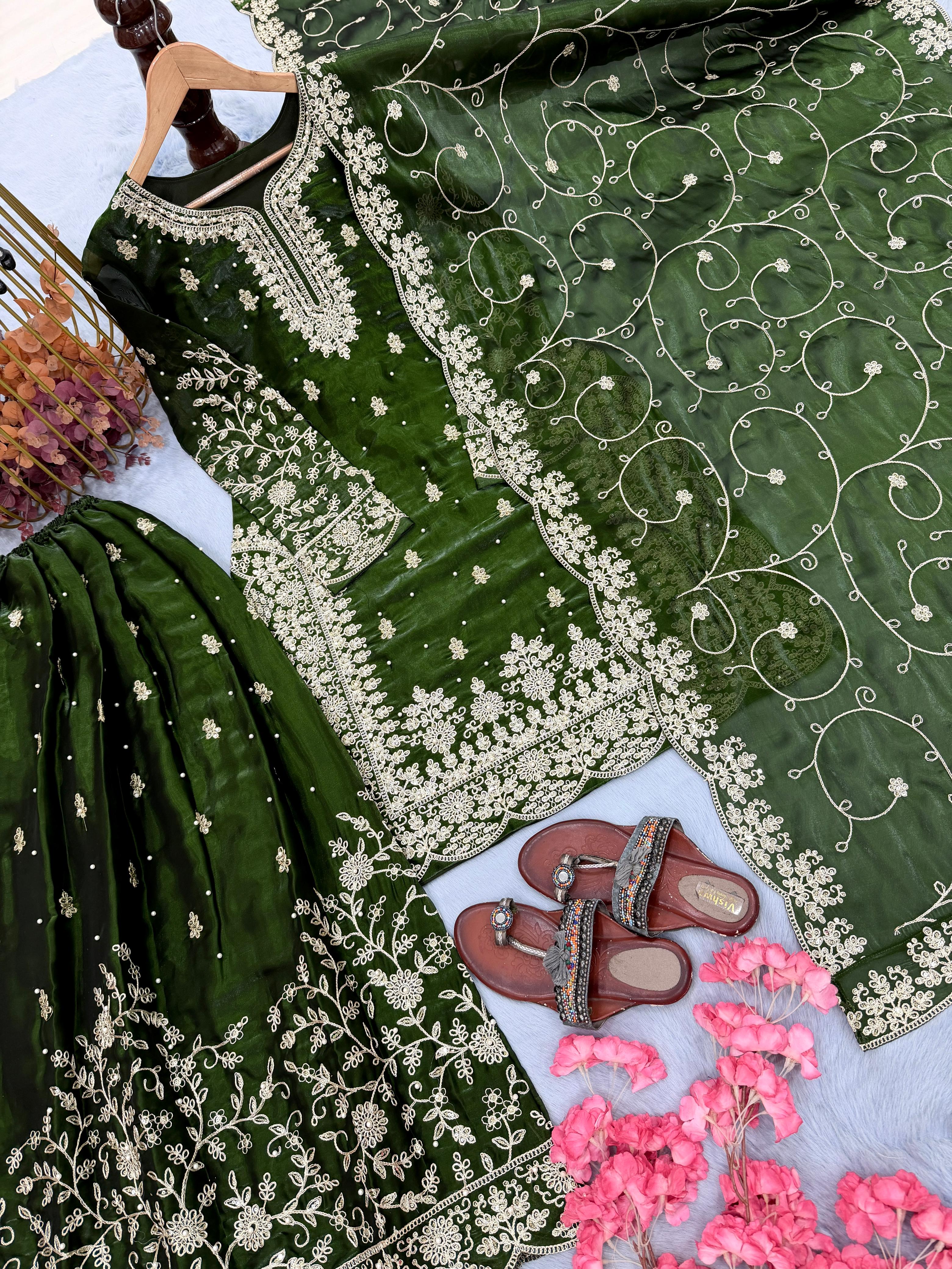 SHAFNUFAB WOMEN'S Art Silk FullStiched