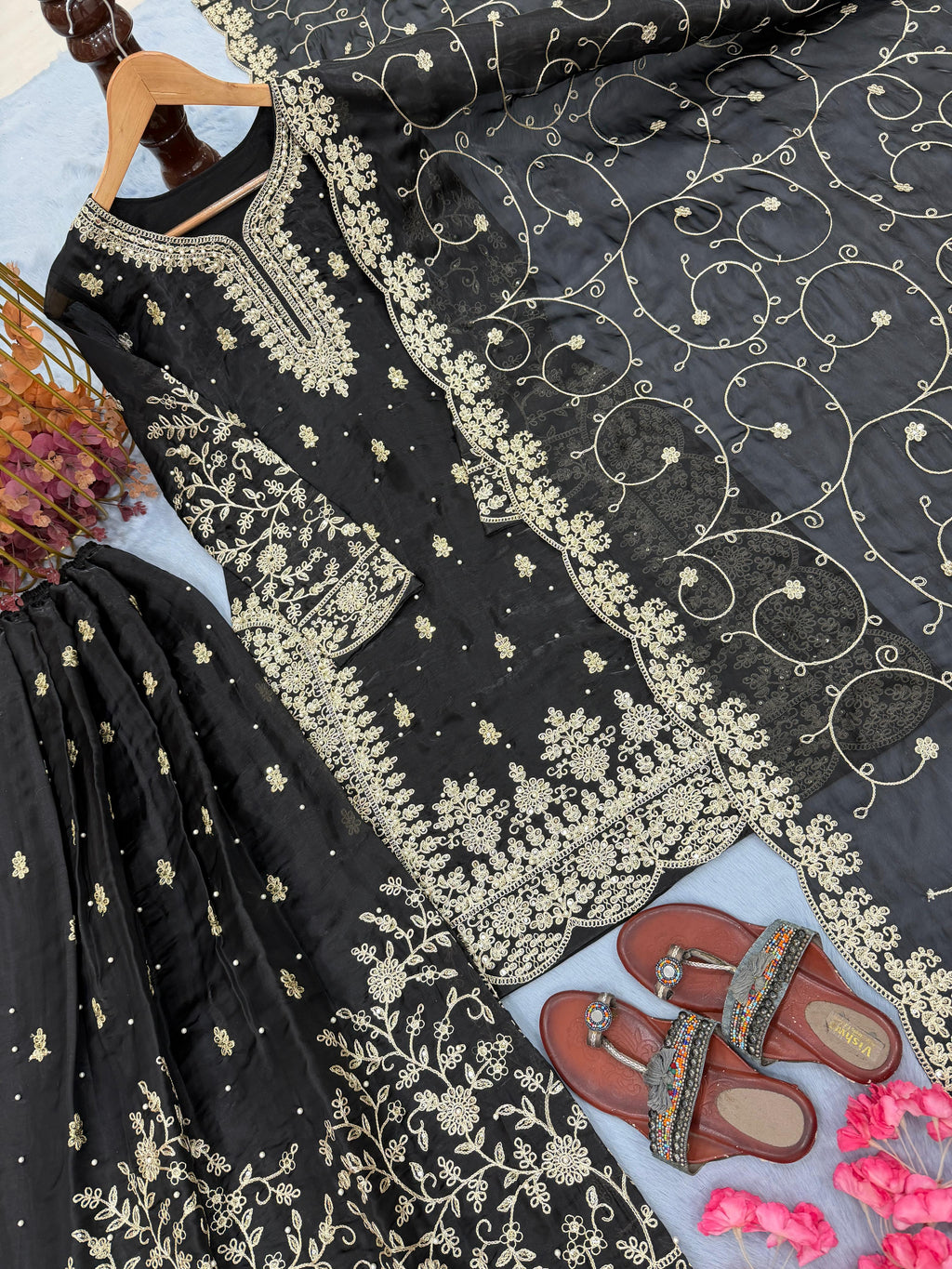 SHAFNUFAB WOMEN'S Art Silk FullStiched