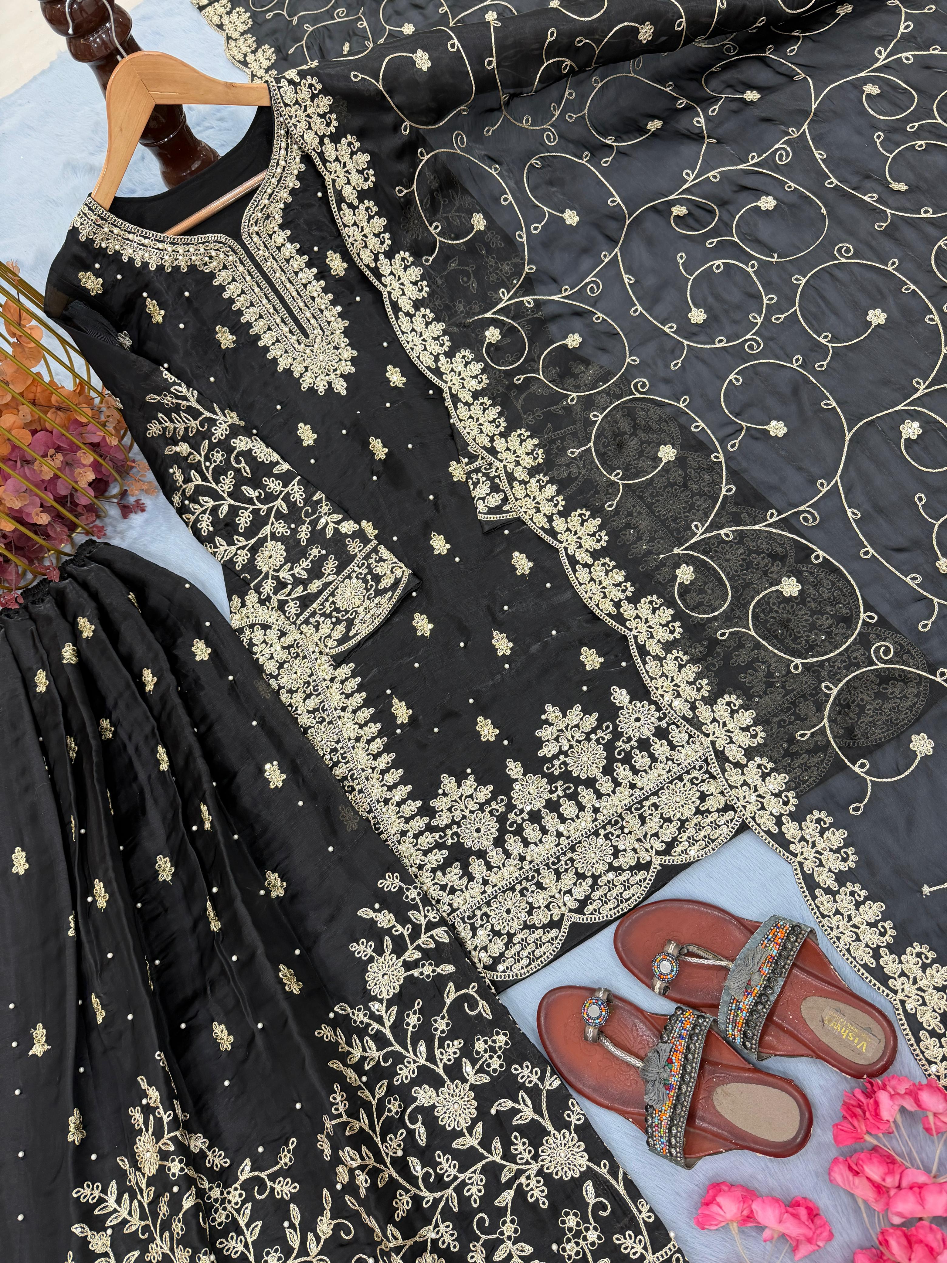 SHAFNUFAB WOMEN'S Art Silk FullStiched