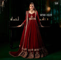 Embroidered Georgette Gown With Dupatta