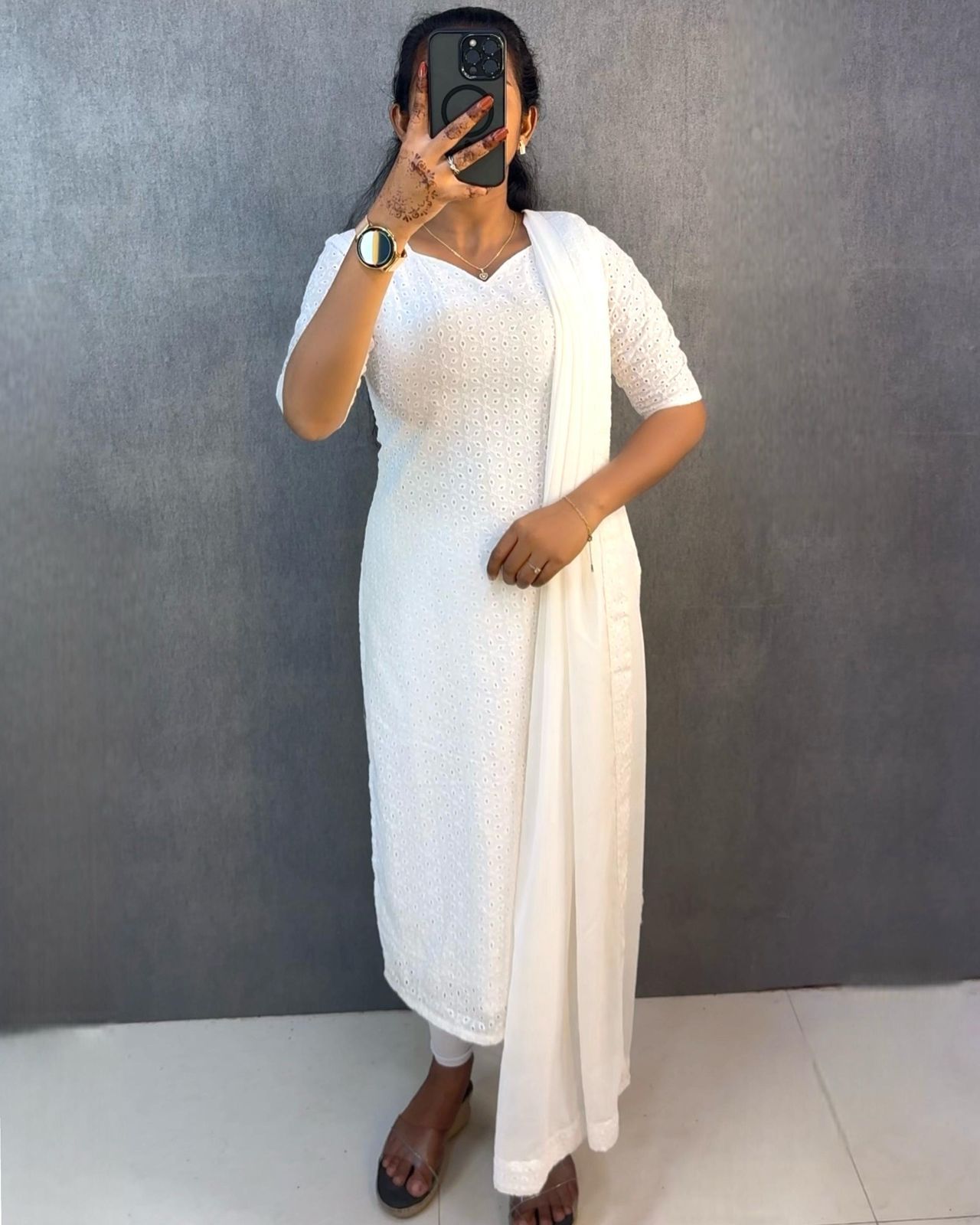 Designer Wine Cotton Embroidered Kurti Set with Dupatta for Women |