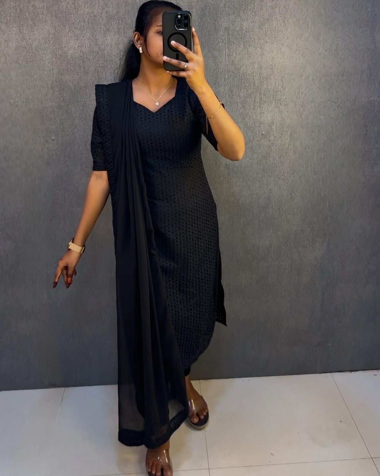 Designer Wine Cotton Embroidered Kurti Set with Dupatta for Women |