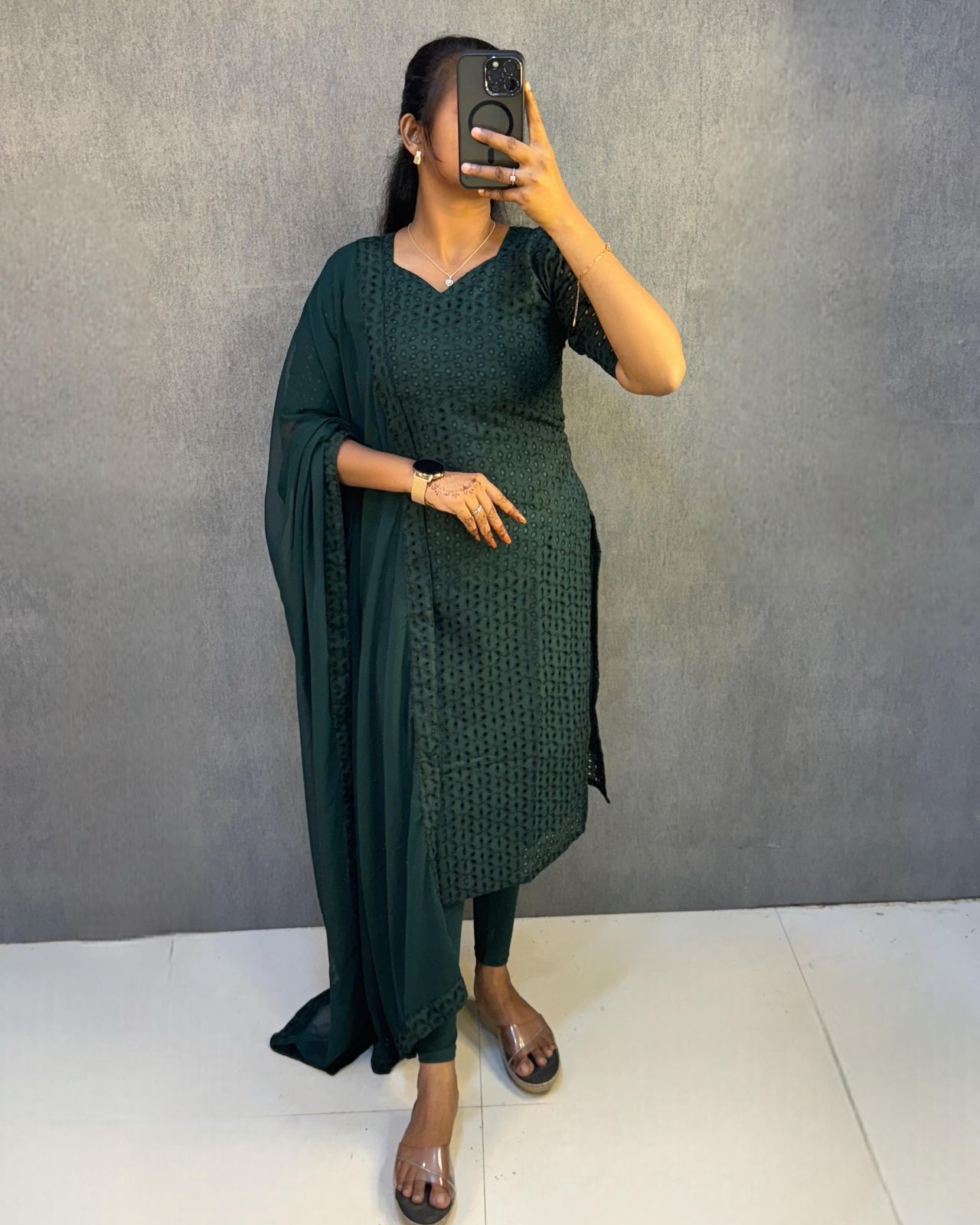 Designer Wine Cotton Embroidered Kurti Set with Dupatta for Women |