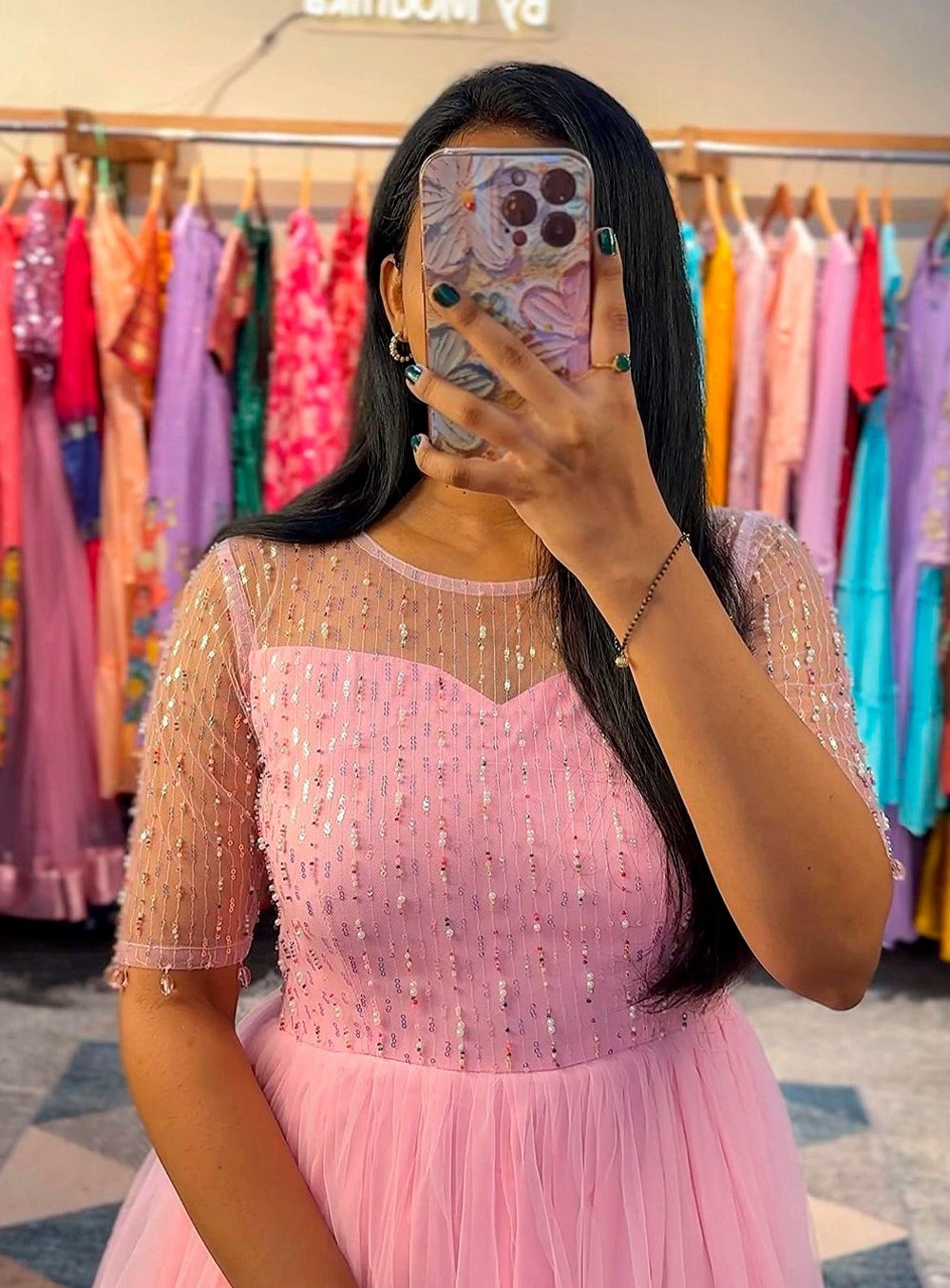 Soft net cotton Ladies Party Wear Gown