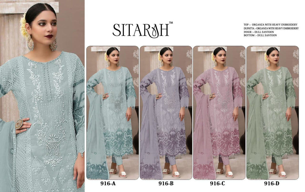 Organza Embroidered Kurta Set