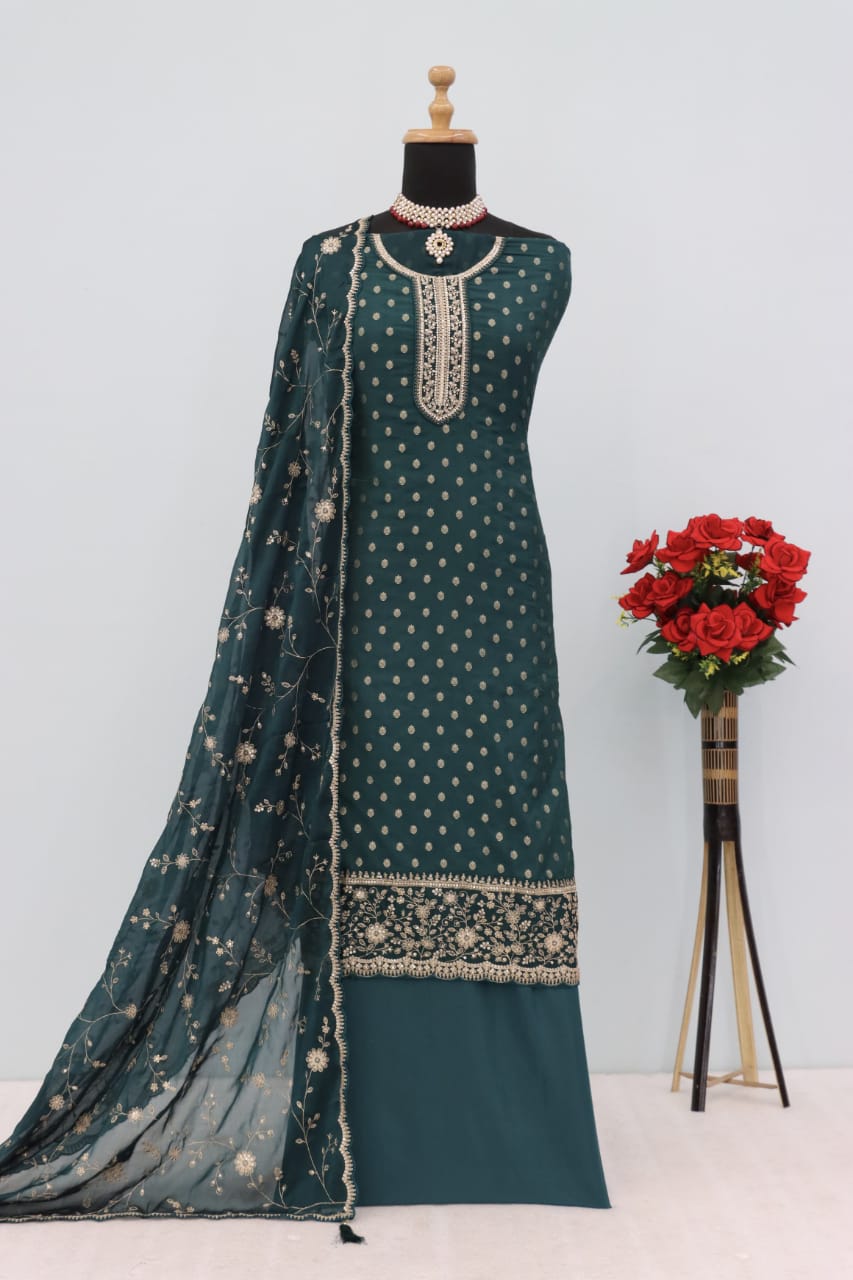 Embroidered Silk Salwar Kameez