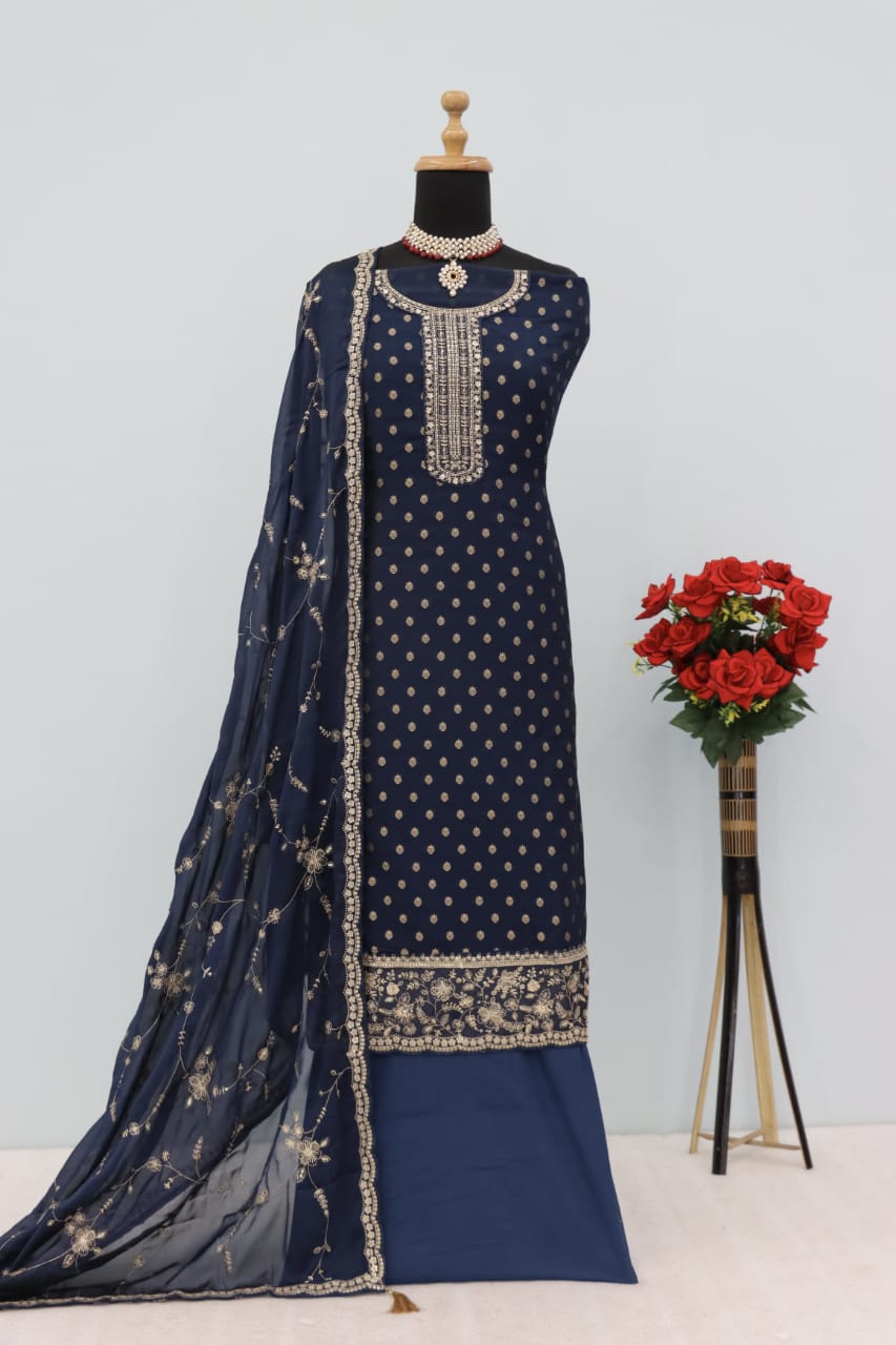 Embroidered Silk Salwar Kameez