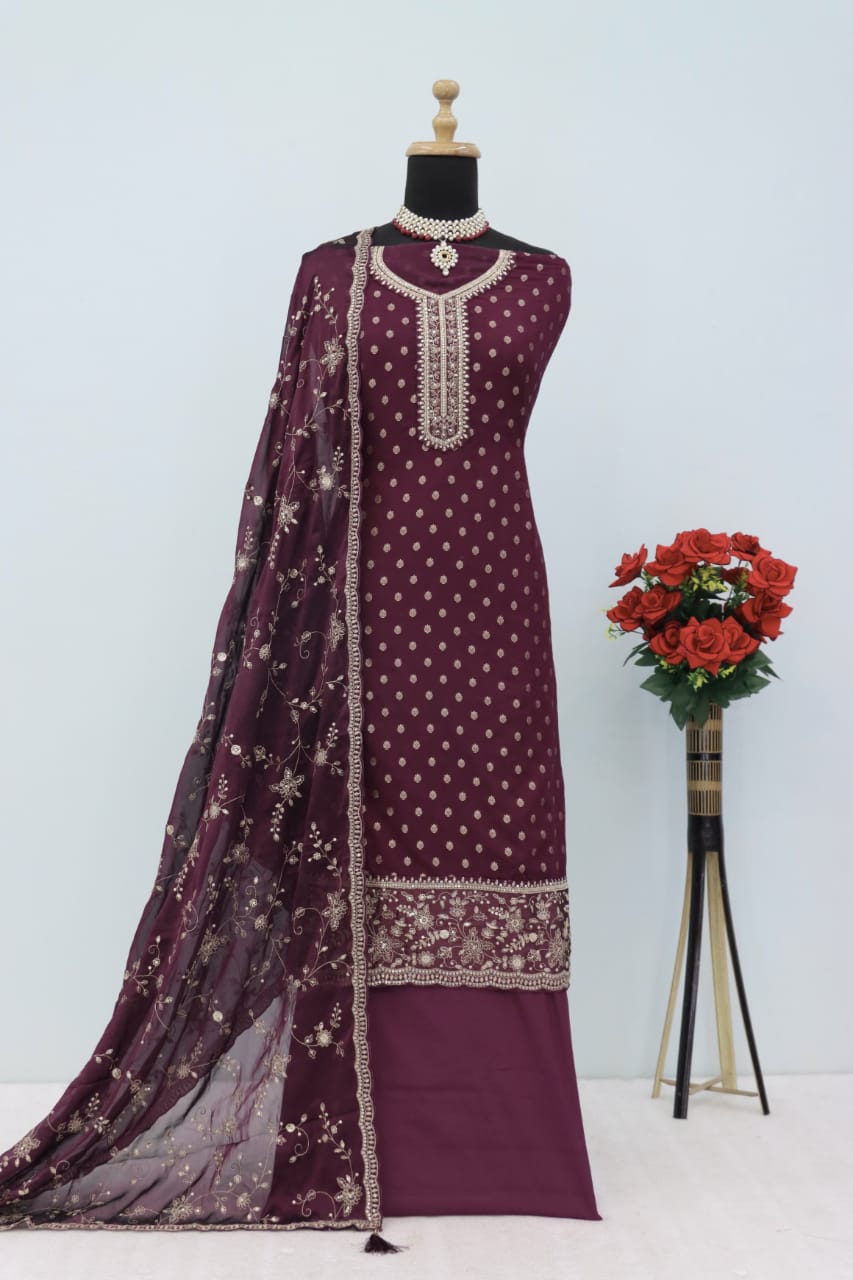 Embroidered Silk Salwar Kameez