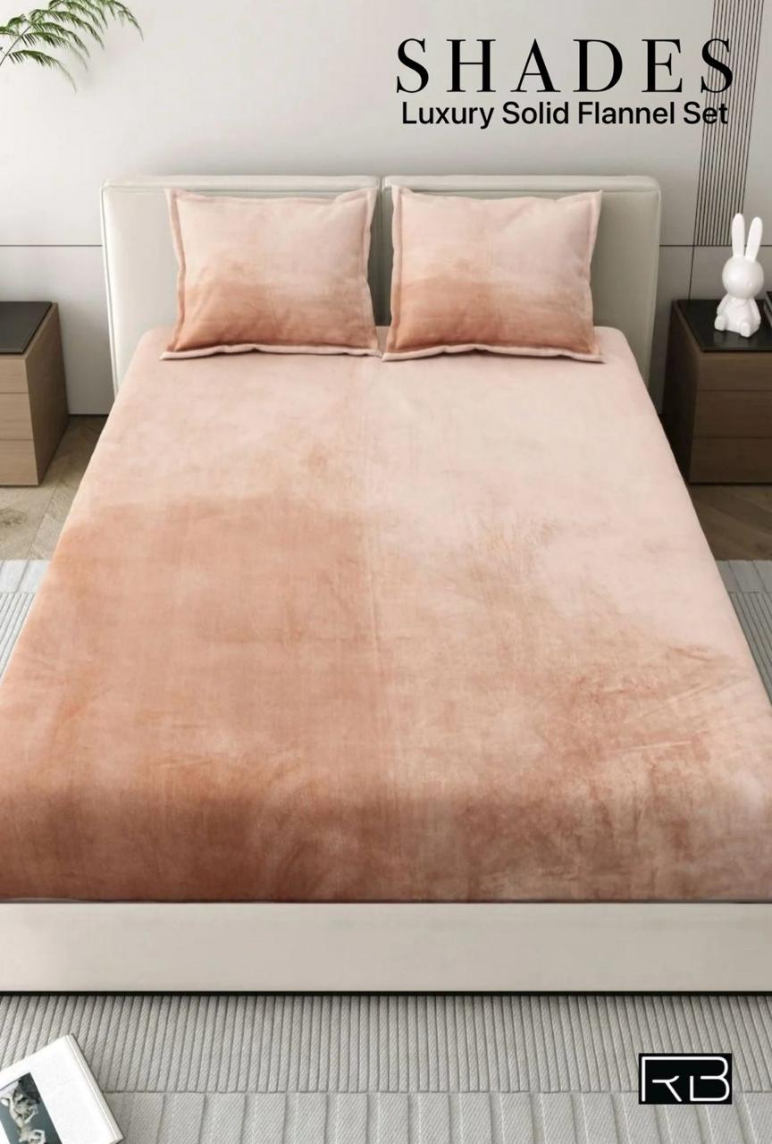 SHADES WARM FLANNEL BEDSHEET PREMIUM SOLID PASTEL SOLID WARM@RB