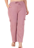 Cotton Blend Straight Fit Trouser for Women (Peach, S)