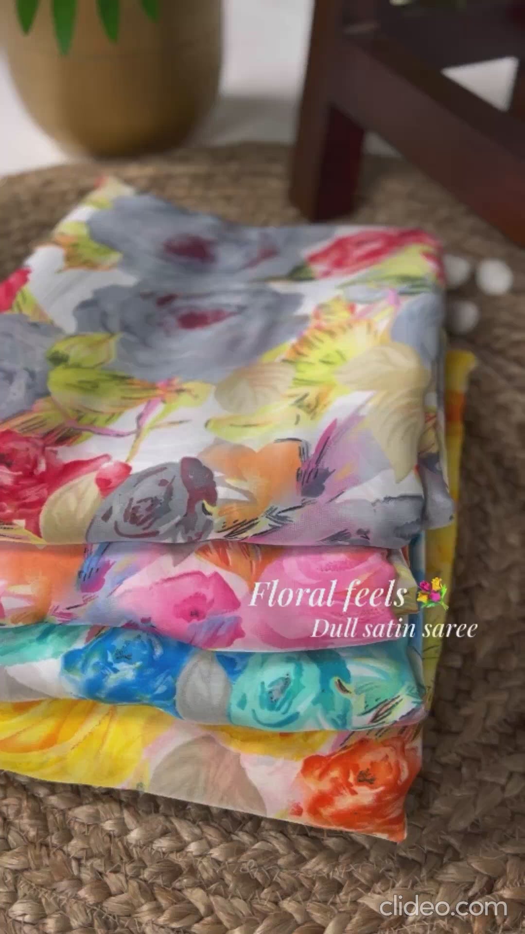 Grey Blooming floral design Soft Touch Silk-Saree