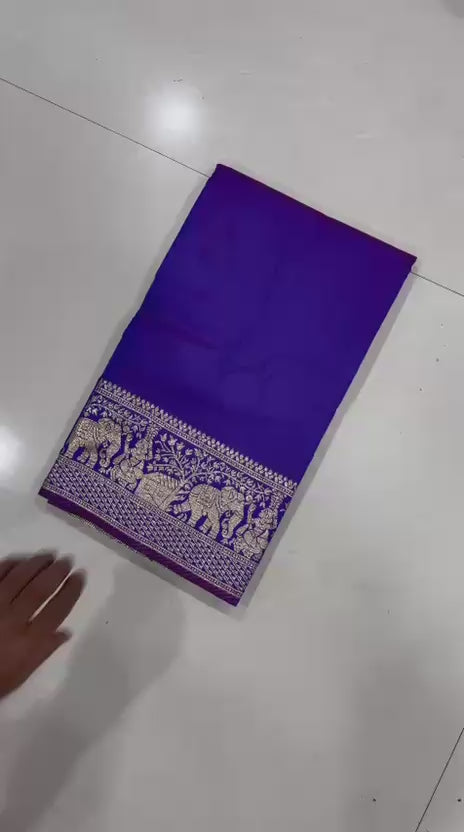 Women's Kanchivaram Paithani Silk Saree With Unstitched Blouse Piece