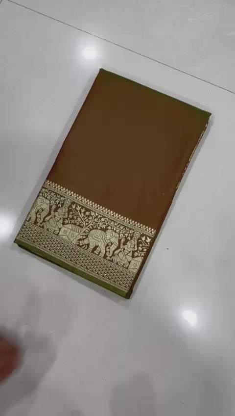 Women's Kanchivaram Paithani Silk Saree With Unstitched Blouse Piece