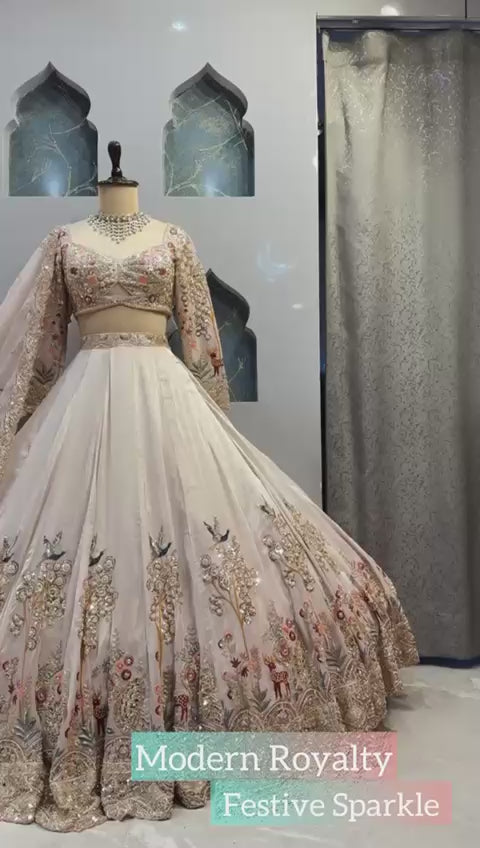 Flared Faux Georgette Lehenga@F