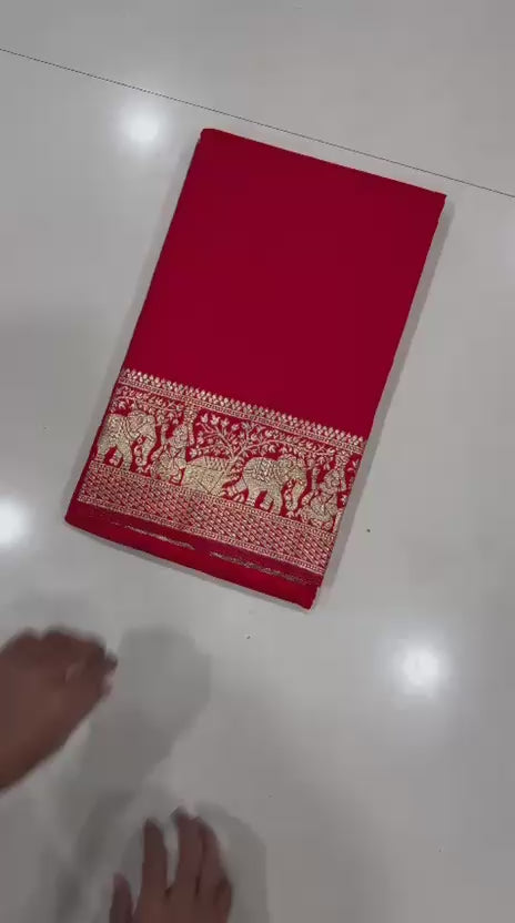 Women's Kanchivaram Paithani Silk Saree With Unstitched Blouse Piece