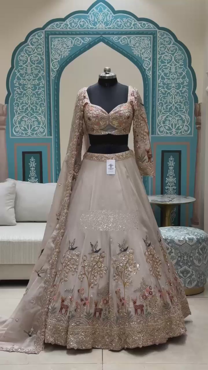 Flared Faux Georgette Lehenga@F