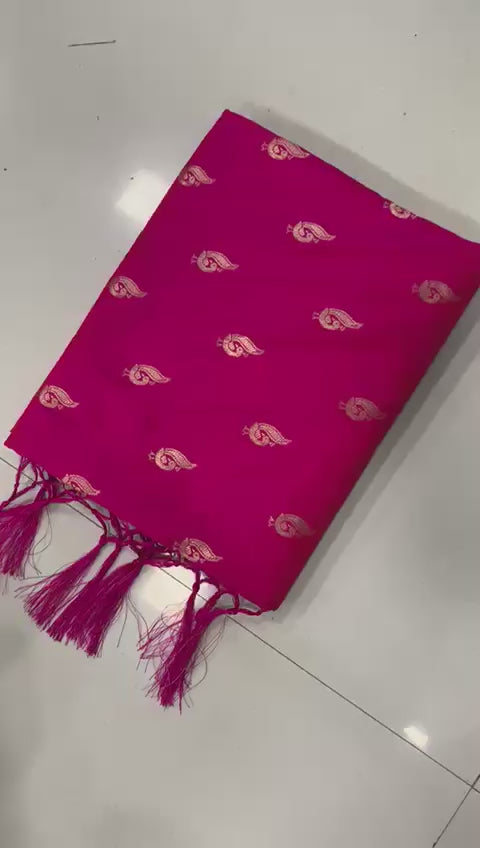 Women's Kanchivaram Paithani Silk Saree With Unstitched Blouse Piece