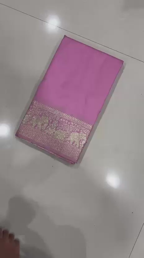 Women's Kanchivaram Paithani Silk Saree With Unstitched Blouse Piece