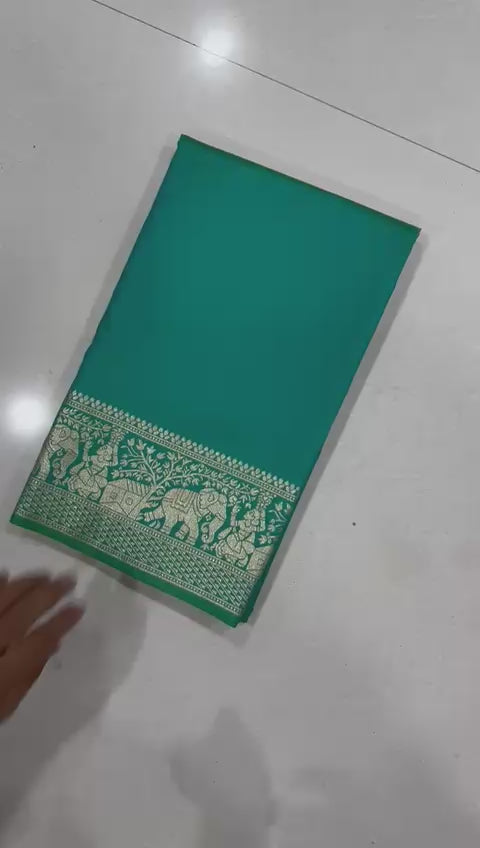 Women's Kanchivaram Paithani Silk Saree With Unstitched Blouse Piece