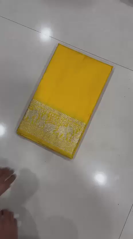 Women's Kanchivaram Paithani Silk Saree With Unstitched Blouse Piece