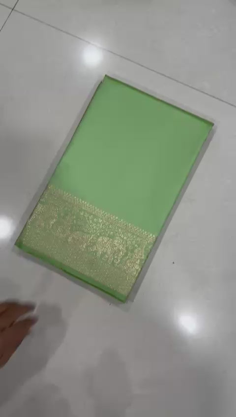 Women's Kanchivaram Paithani Silk Saree With Unstitched Blouse Piece