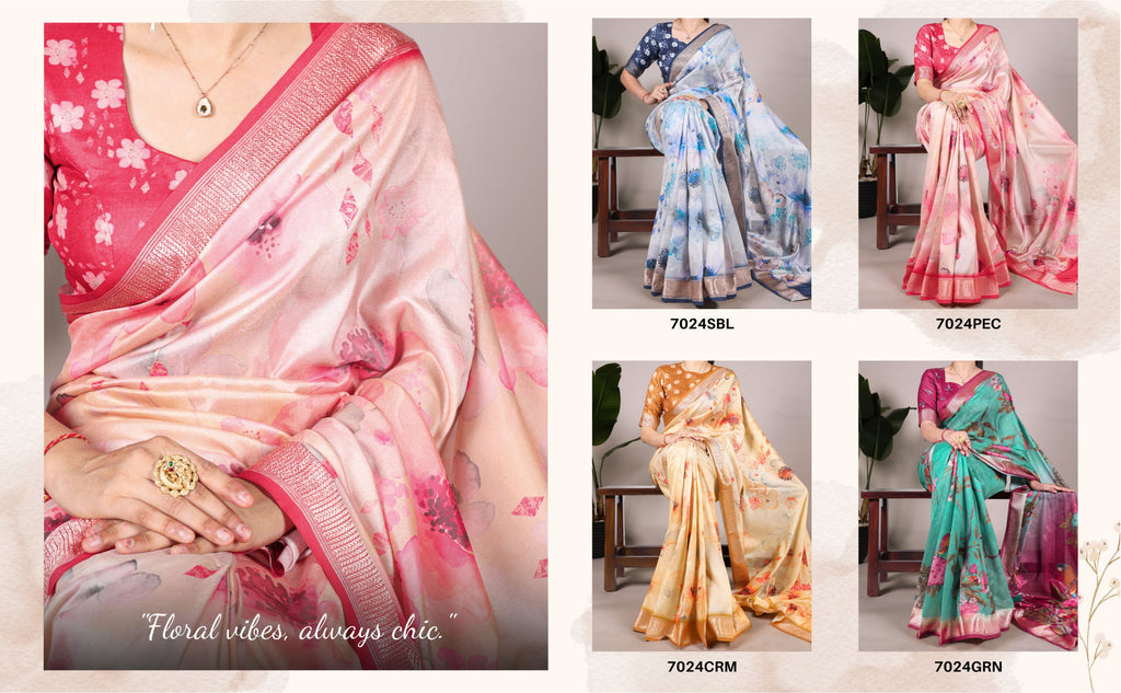 Elegant Tussar Silk Saree with Viscose Border | Lightweight & Festive-Ready