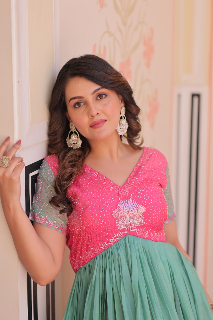 Premium Shades Readymade Gown Designer Look Omegre