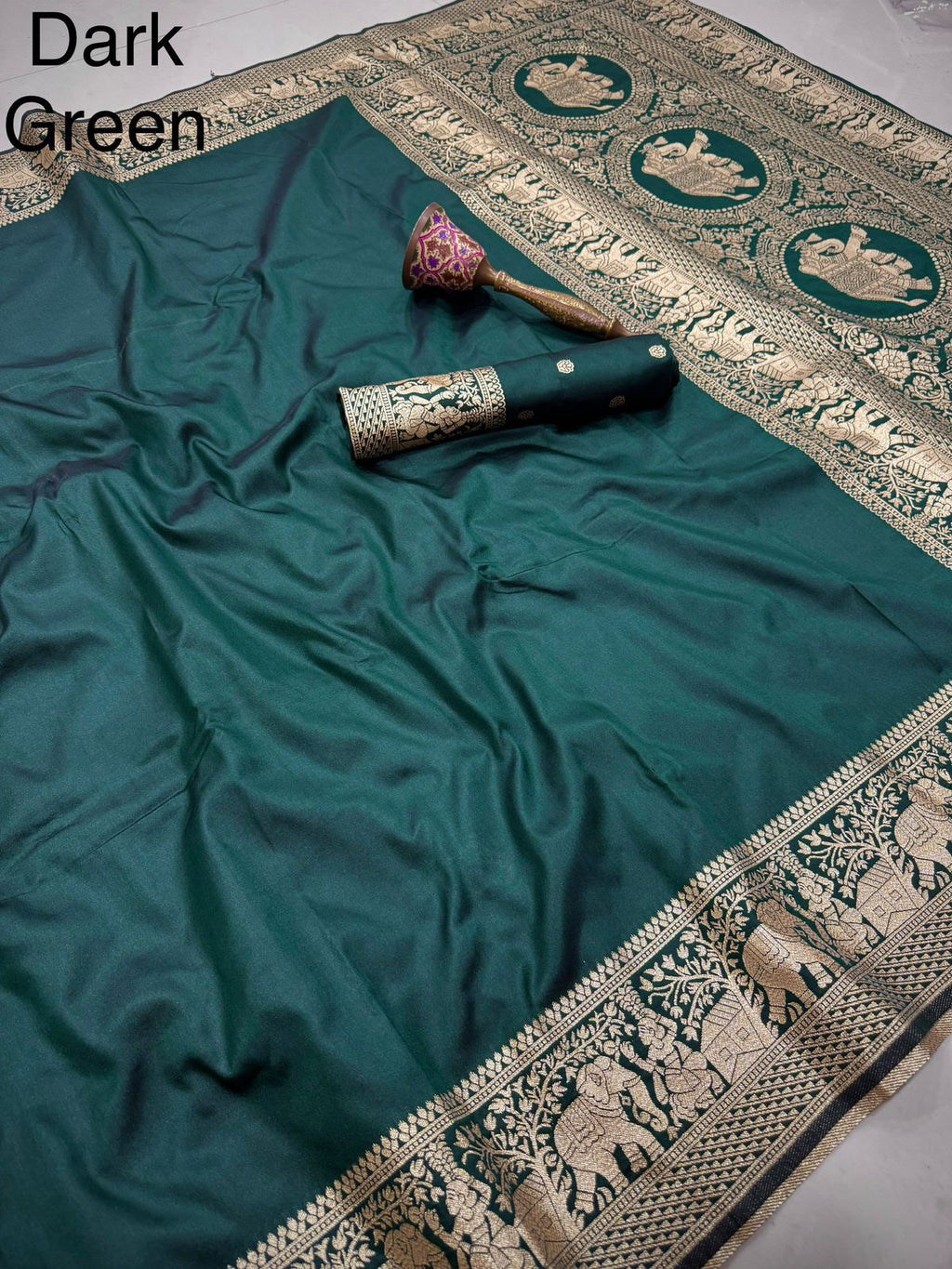 Women's Kanchivaram Paithani Silk Saree With Unstitched Blouse Piece