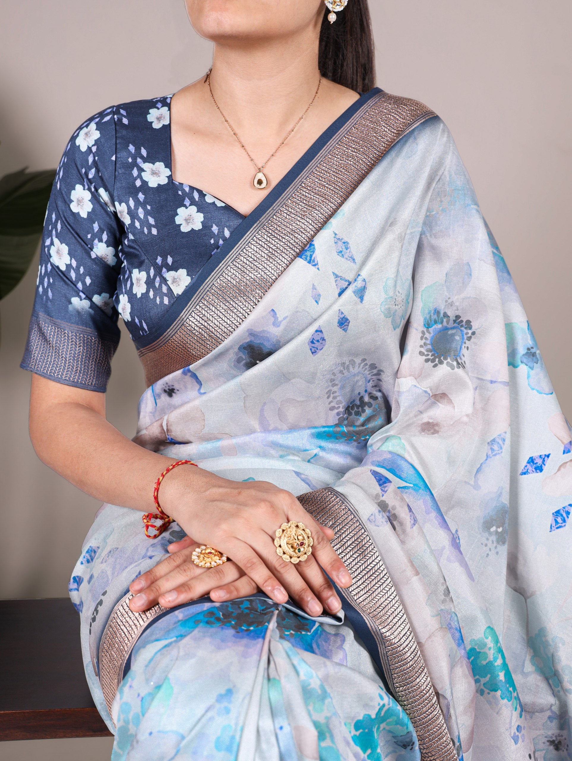 Elegant Tussar Silk Saree with Viscose Border | Lightweight & Festive-Ready