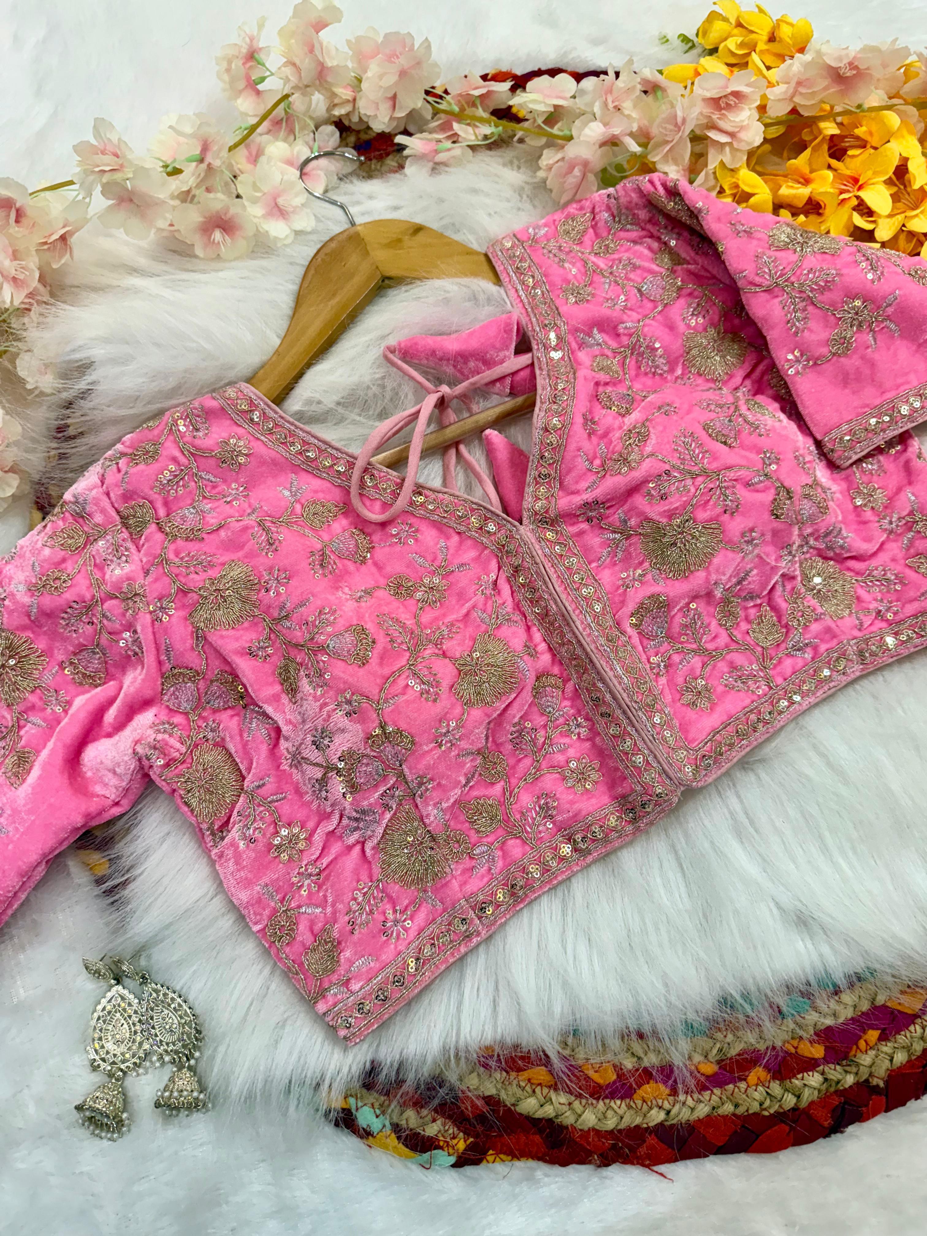 Royalstyle Saree Women's And Girls Soft taby silk With Heavy Handwork Work On Saree flower print with cutdana n pearl work on border with Arca