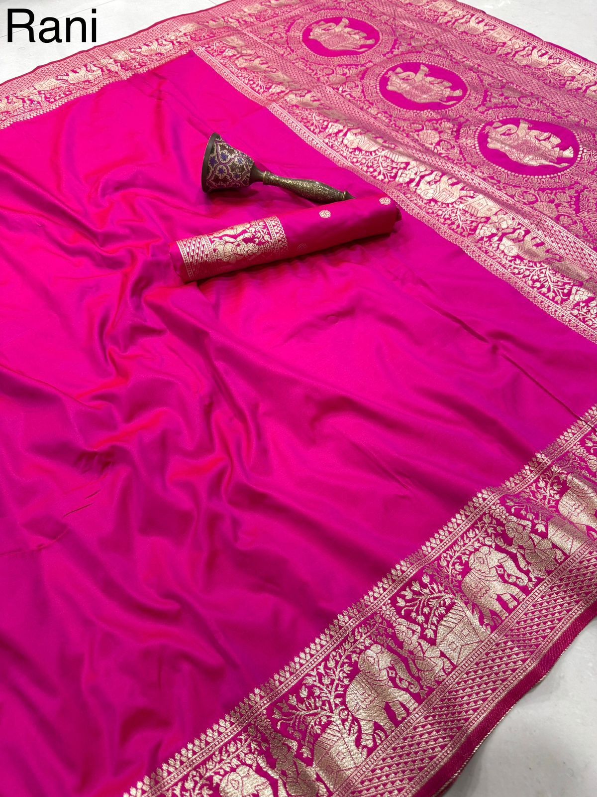 Women's Kanchivaram Paithani Silk Saree With Unstitched Blouse Piece