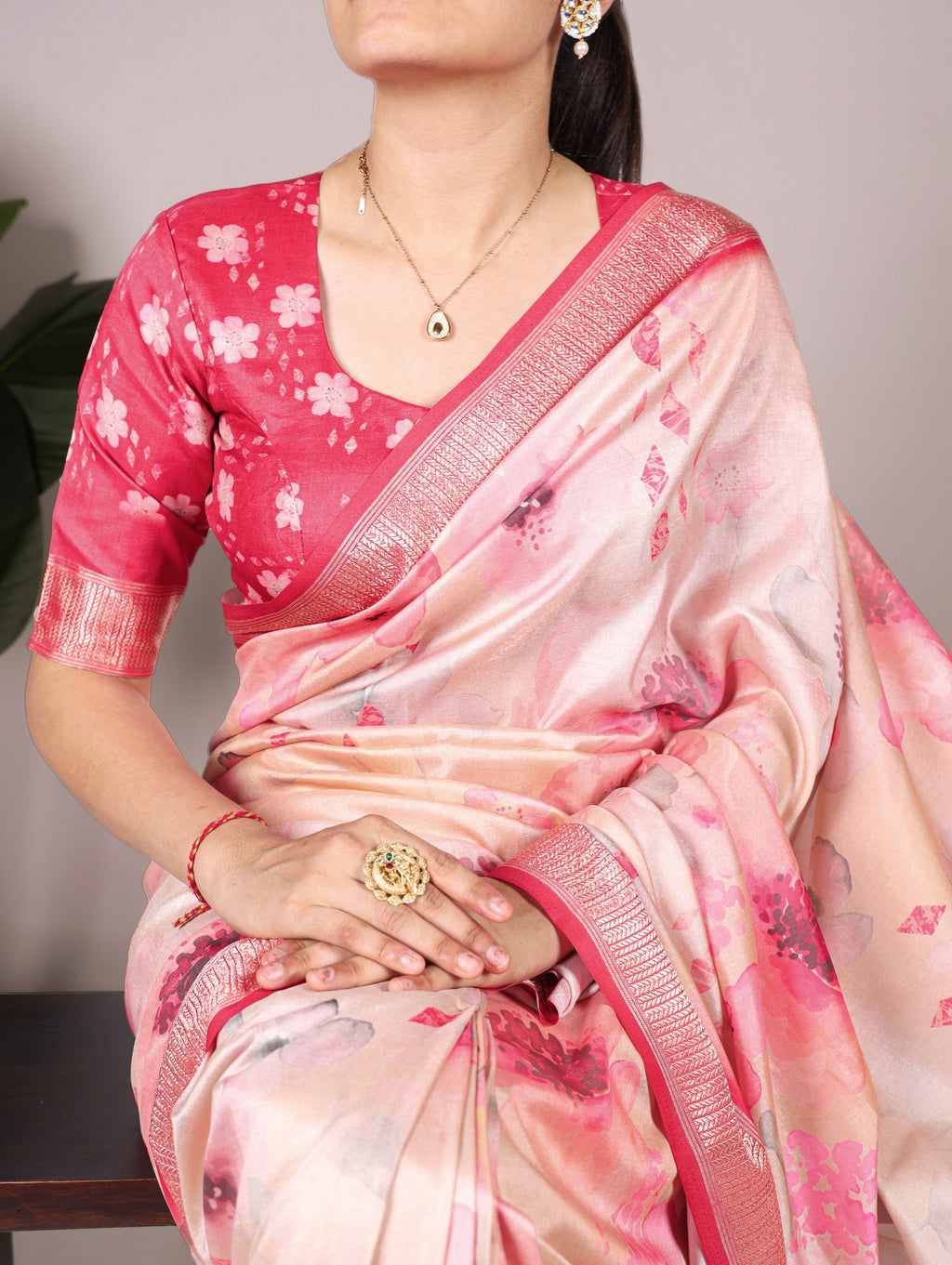 Elegant Tussar Silk Saree with Viscose Border | Lightweight & Festive-Ready