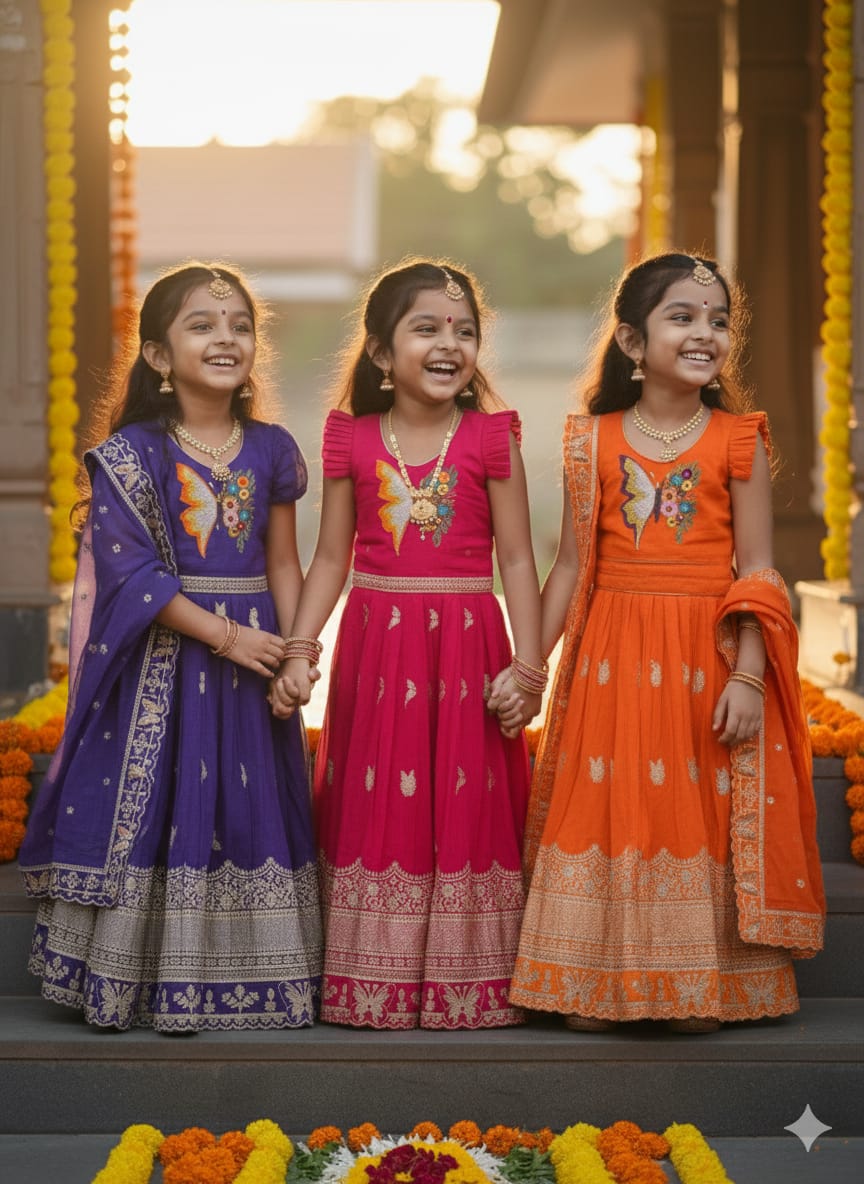 Butterfly Buff Lehengha-Choli &amp; Dupatta