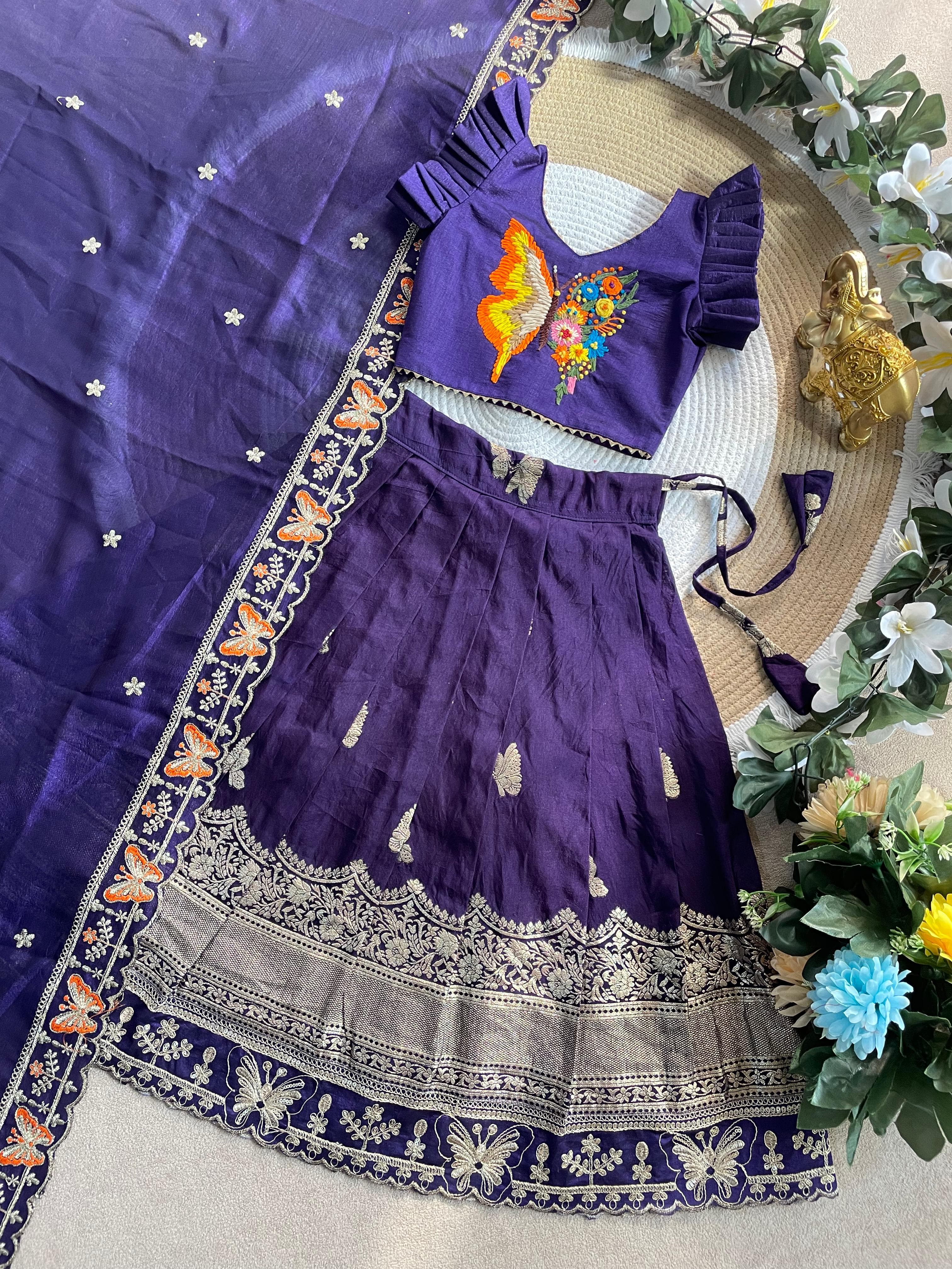 Butterfly Buff Lehengha-Choli &amp; Dupatta