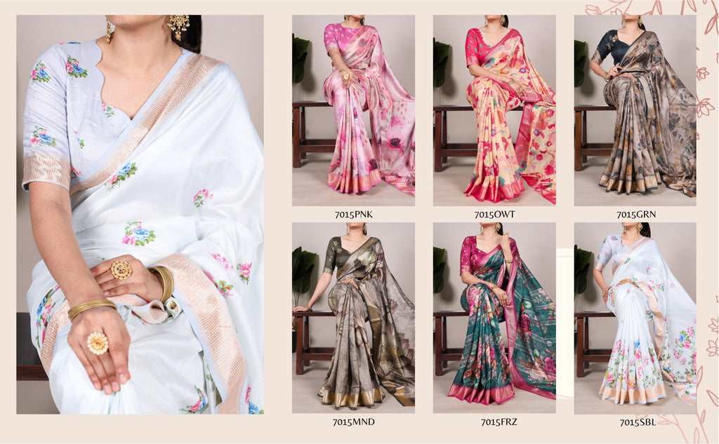 Elegant Floral Print Saree - Lightweight & Stylish