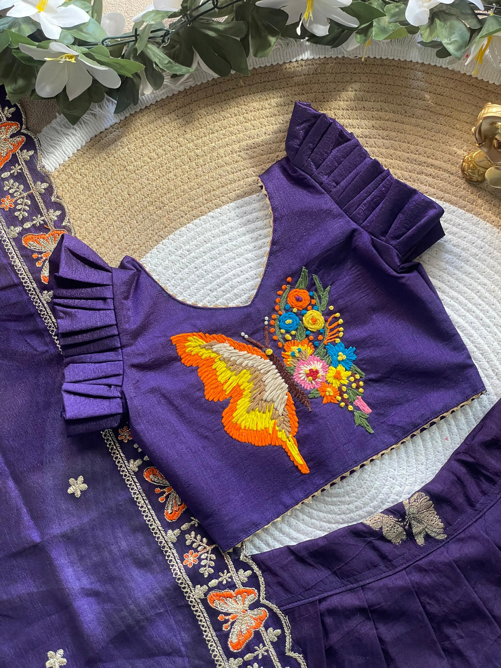 Butterfly Buff Lehengha-Choli &amp; Dupatta