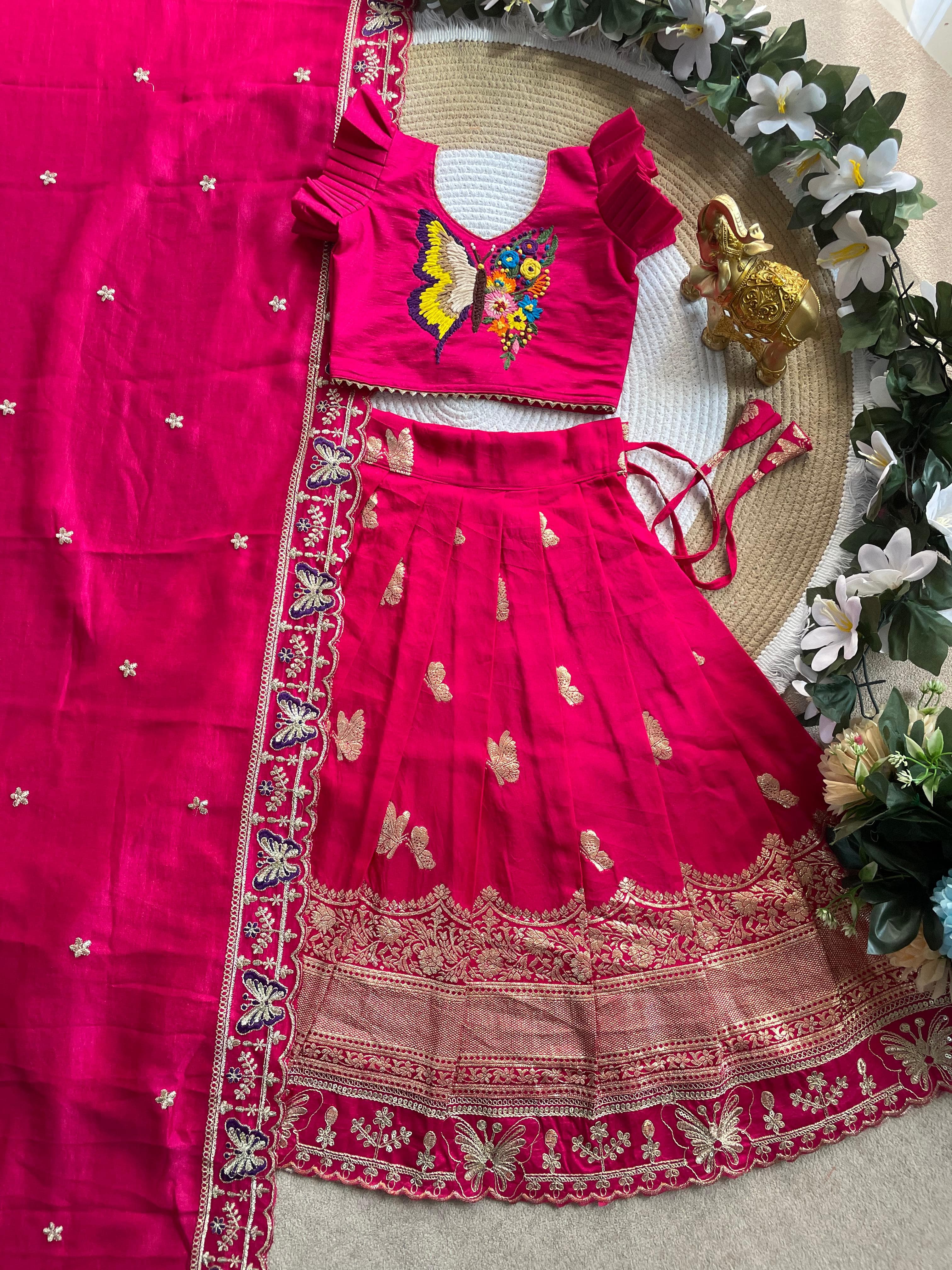 Butterfly Buff Lehengha-Choli &amp; Dupatta