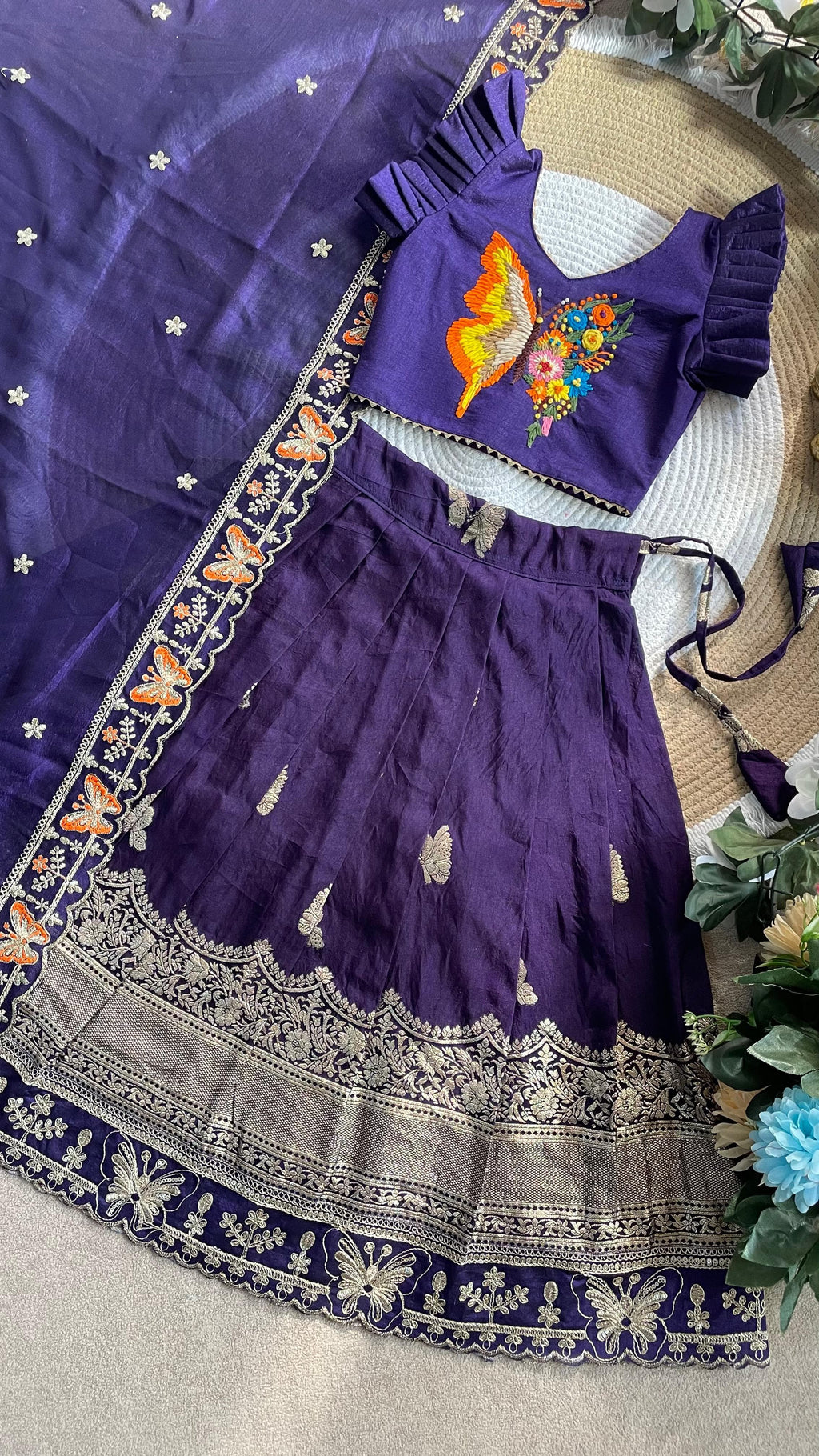 Butterfly Buff Lehengha-Choli &amp; Dupatta
