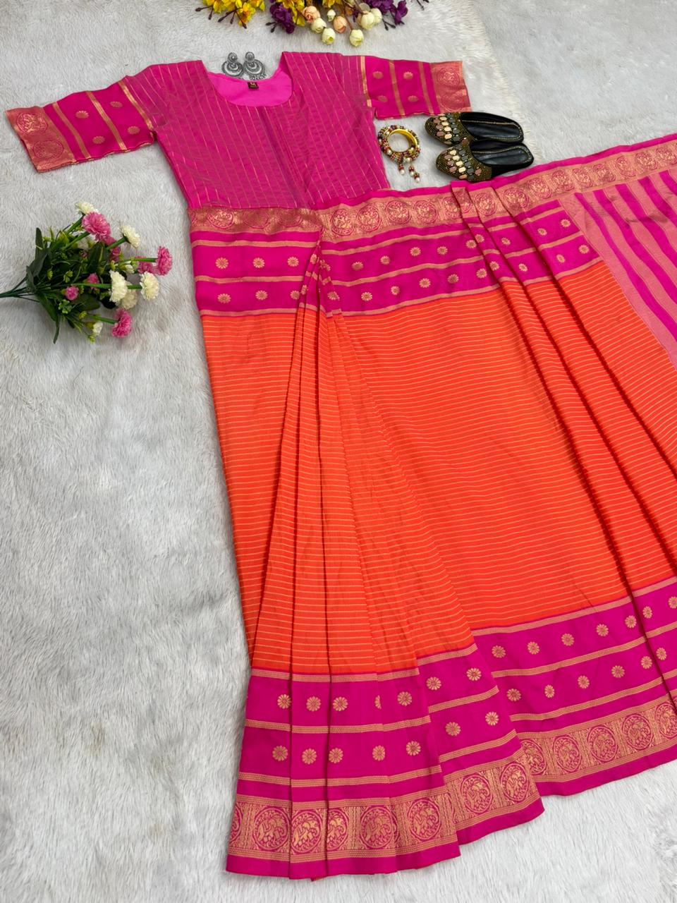 Jequard Zip Nd Go Saree
