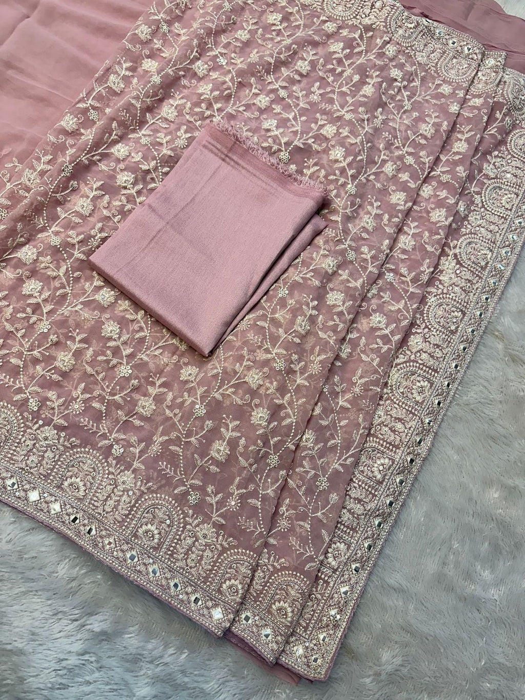 Faux geogert saree