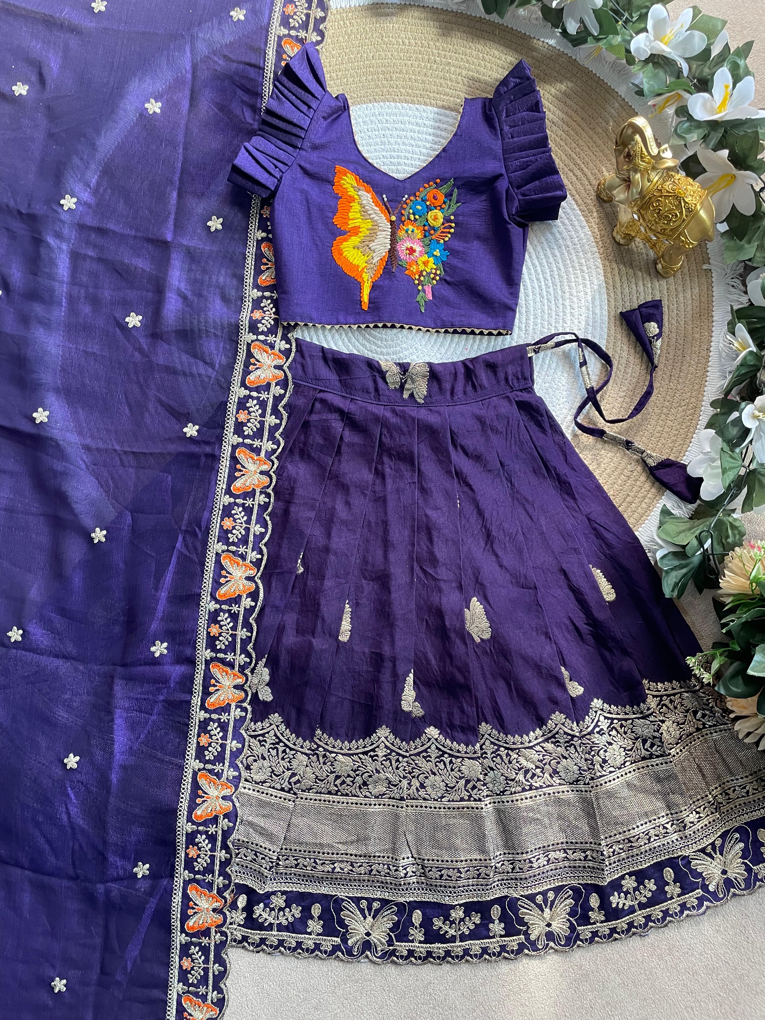 Butterfly Buff Lehengha-Choli &amp; Dupatta