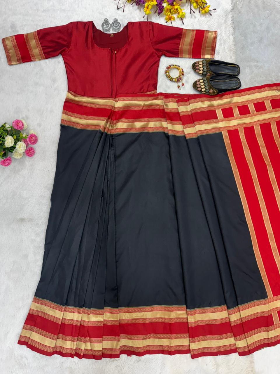 Jequard Zip Nd Go Saree