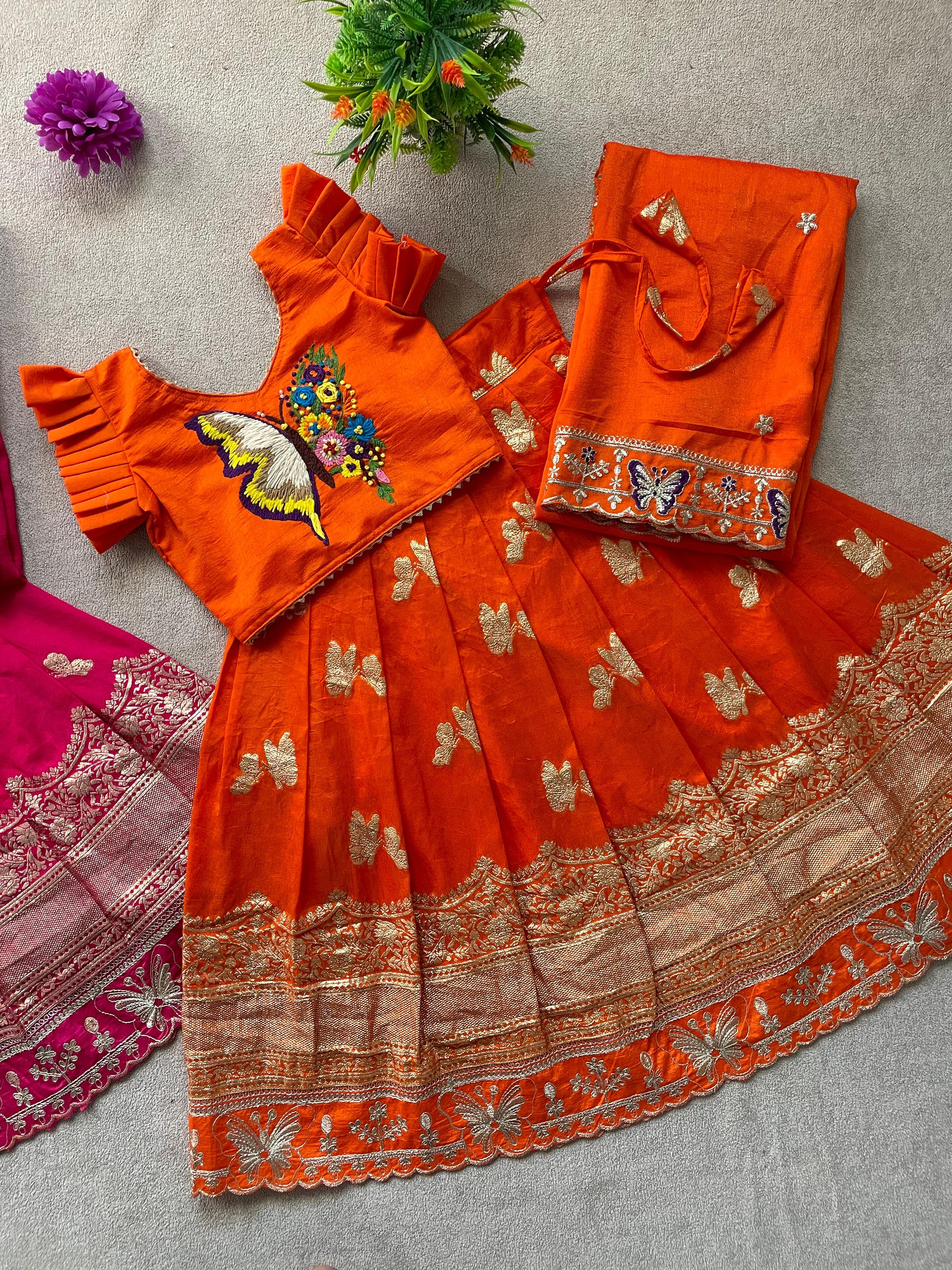 Butterfly Buff Lehengha-Choli &amp; Dupatta