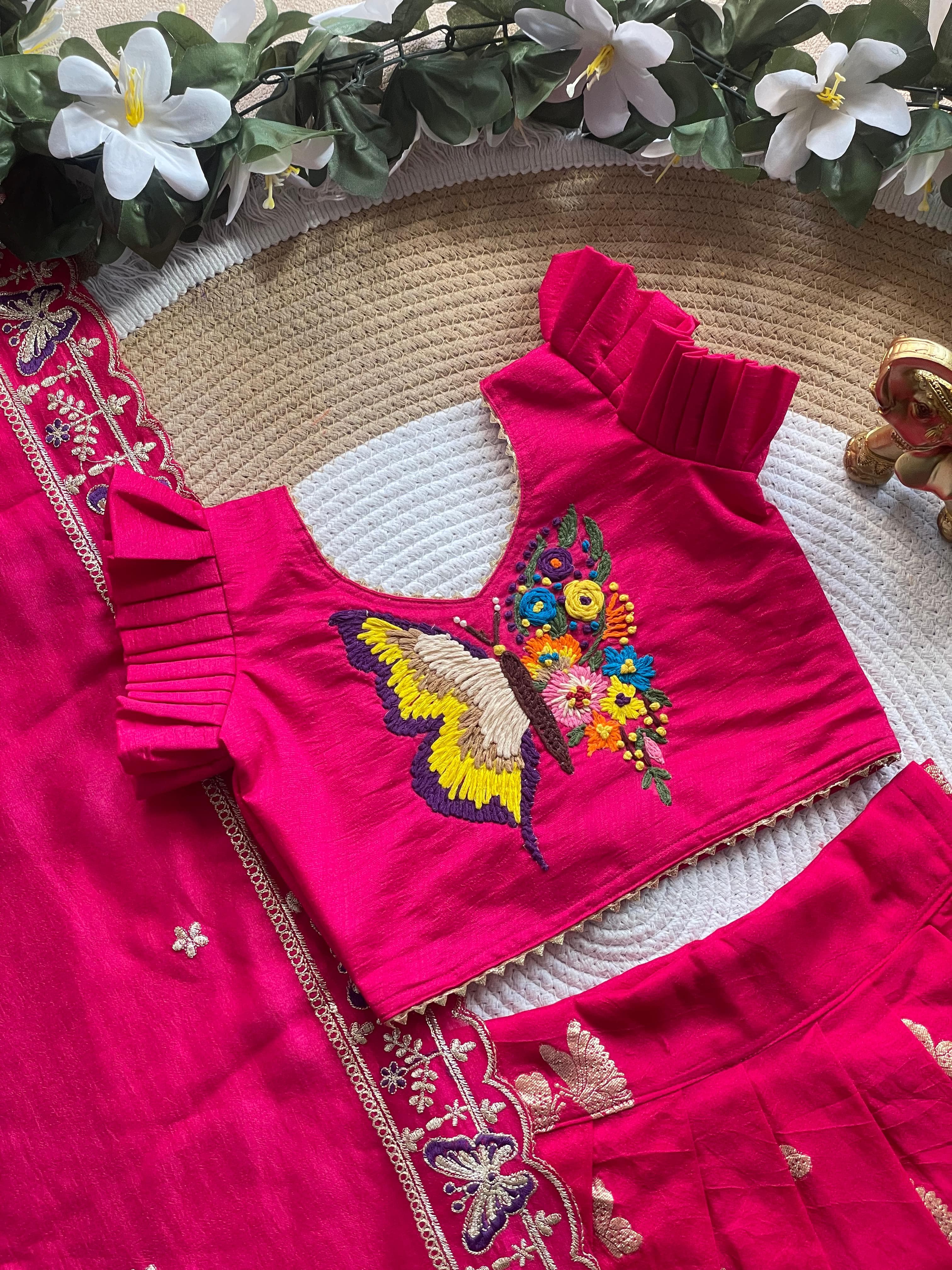 Butterfly Buff Lehengha-Choli &amp; Dupatta